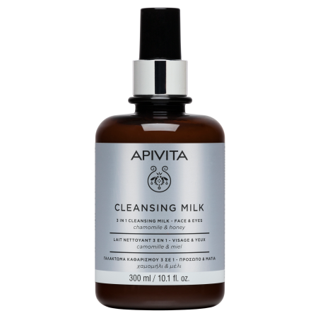 Apivita 3in1 Cleansing Milk Limited Edition 50ml 300ml (Γαλάκτωμα 3 σε 1 για Πρόσωπο & Μάτια με Χαμομήλι & Μέλ